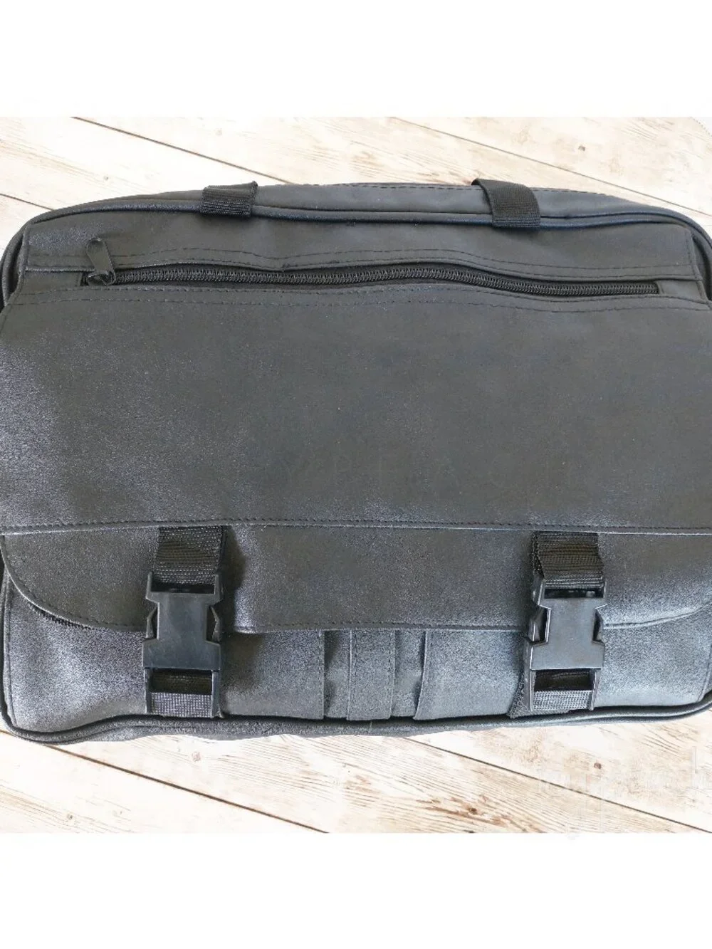 Unisex Messenger Laptop Bag Black Vintage Work Bag Detachable Strap Top Handles